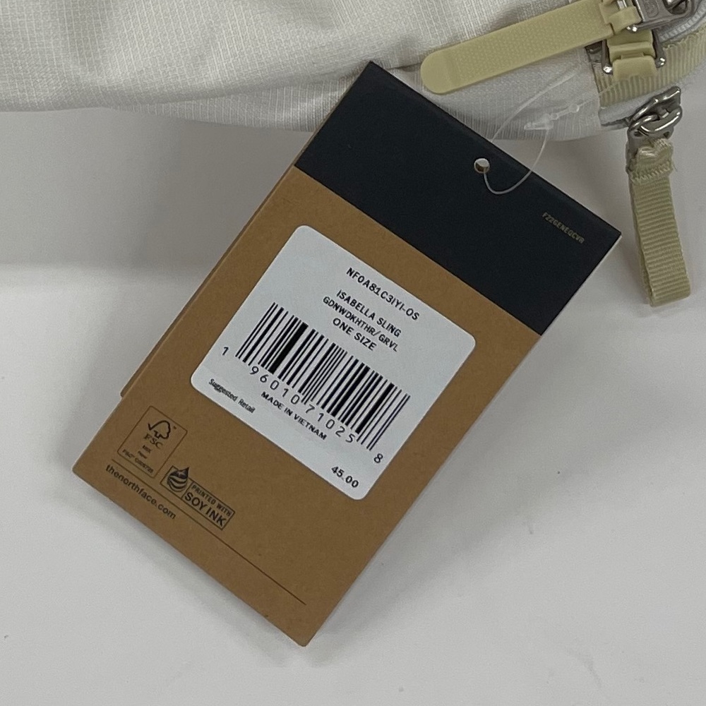 The North Face Women’s Isabella Sling Bag Gardenia White Dark Heather Gravel NWT - Picture 3 of 3